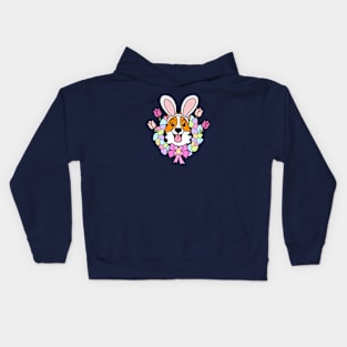 Easter Corgi Wreath Kids Hoodie